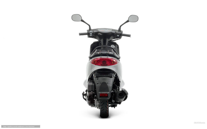 Rear View of a Scooter — White, Neutral, Photograph