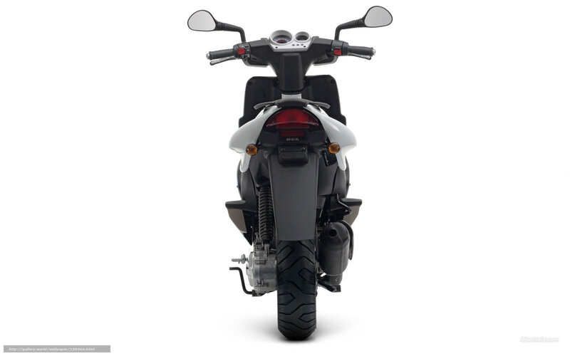 Rear View of a Scooter — White, Neutral