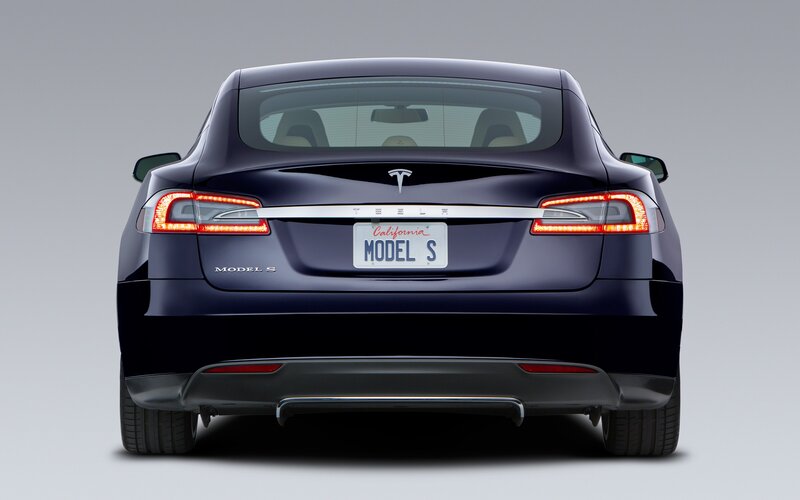 rear view of a tesla model s