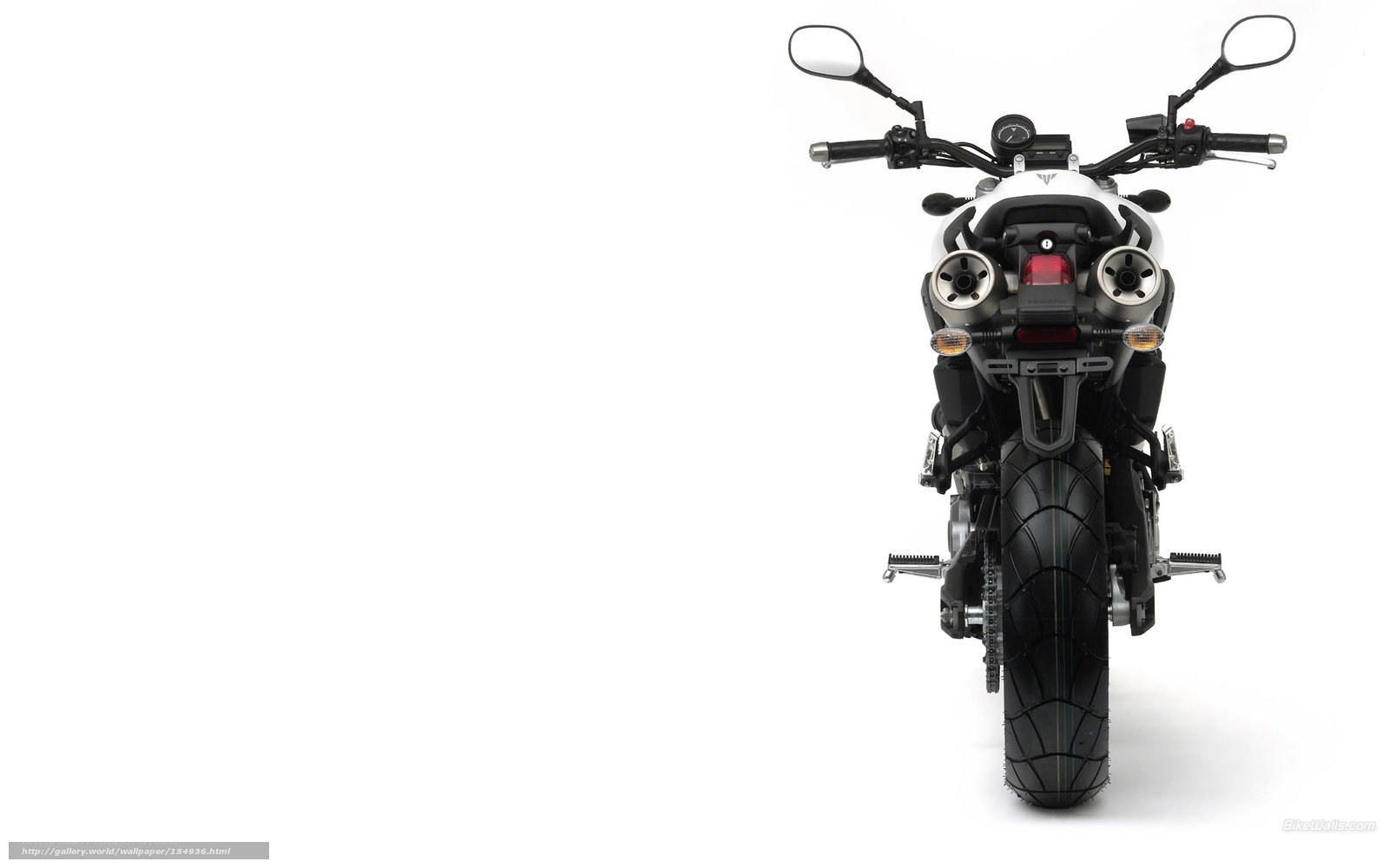 rear view of a white motorcycle