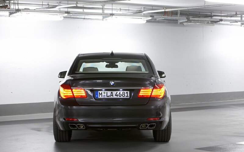 rear view of black bmw sedan