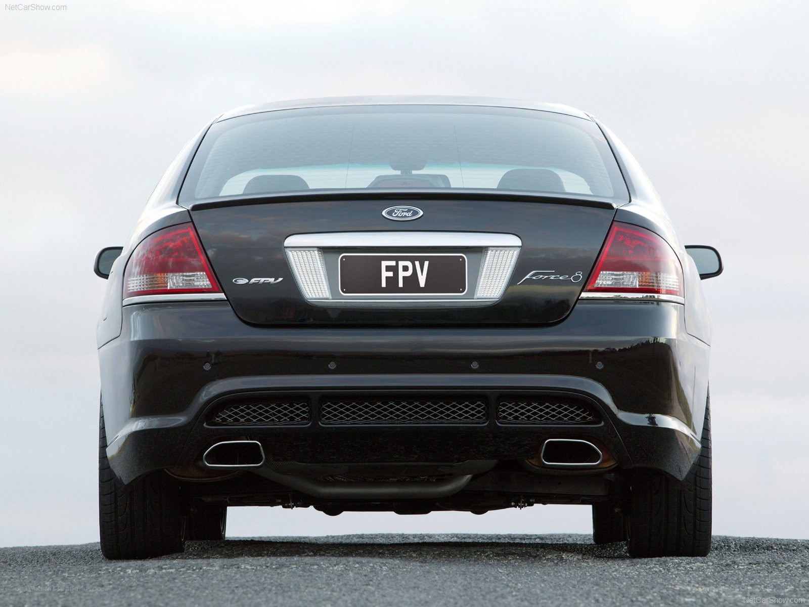 rear view of black ford force