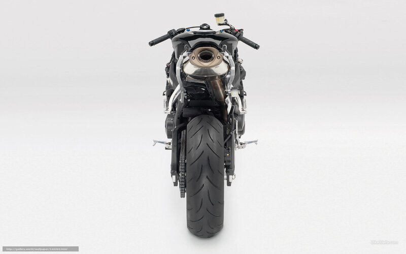 Rear View of Black Motorcycle — Neutral, Photograph, Exhaust Pipe