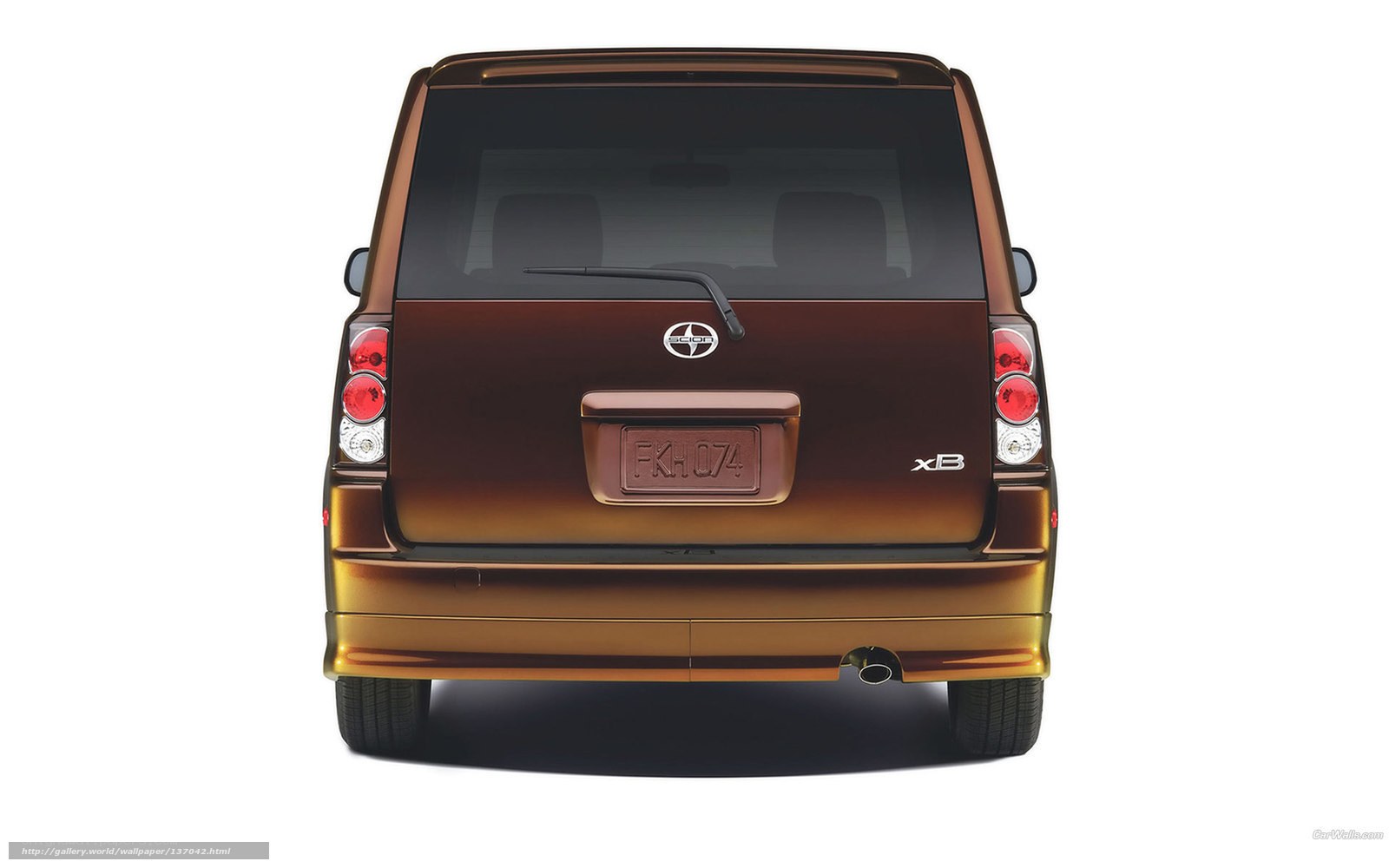 rear view of brown scion xb