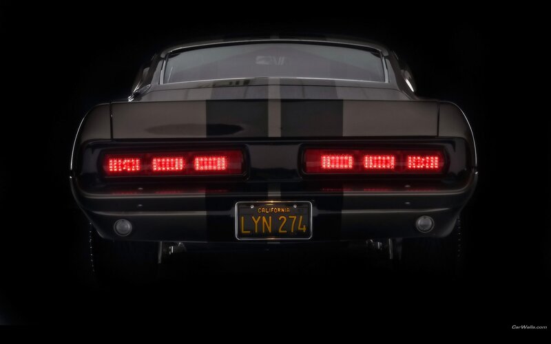 rear view of classic muscle car