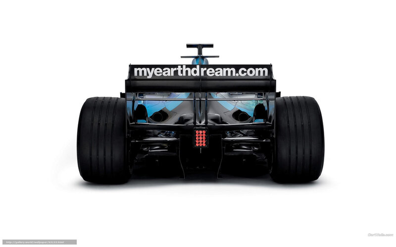 Rear View of Formula One Car — Black, Neutral