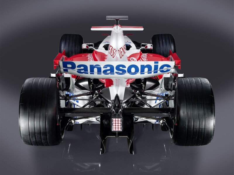 rear view of formula one car