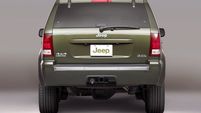 rear view of green jeep