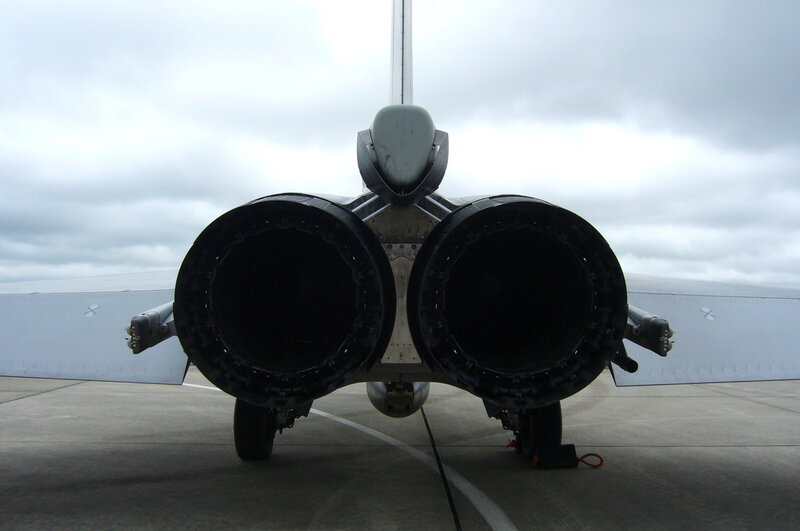 rear view of jet engines