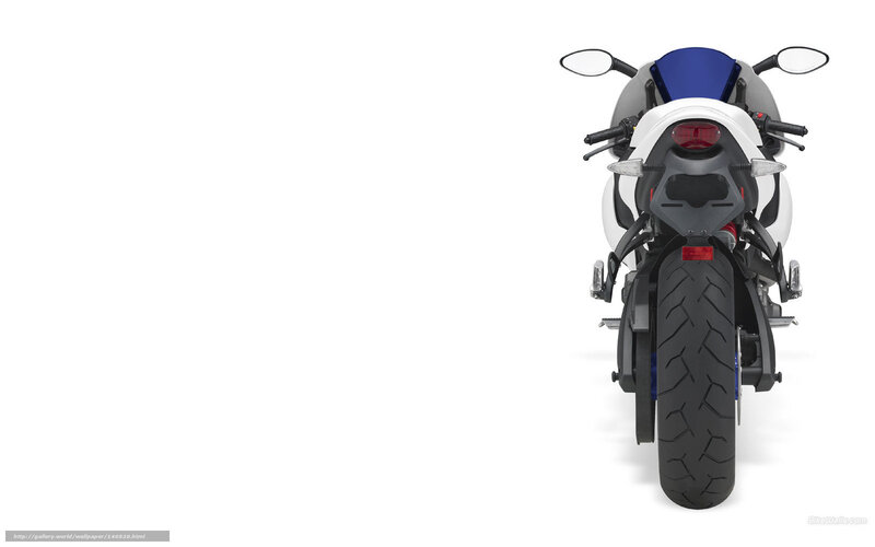 Rear View of Motorcycle — White