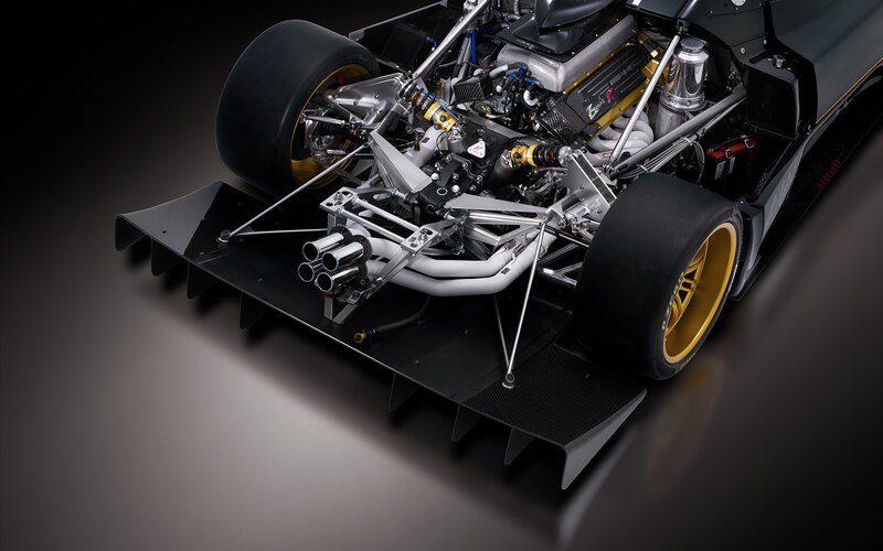 rear view of race car engine
