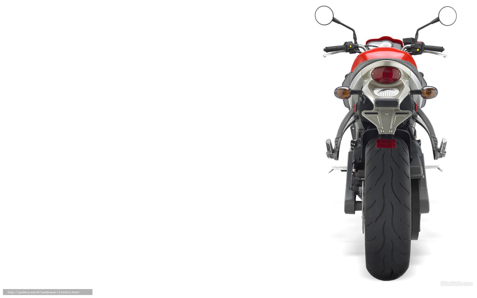 rear view of red motorcycle