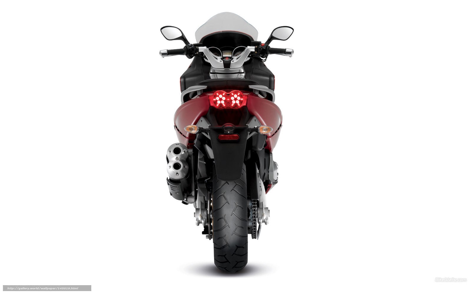 rear view of red motorcycle