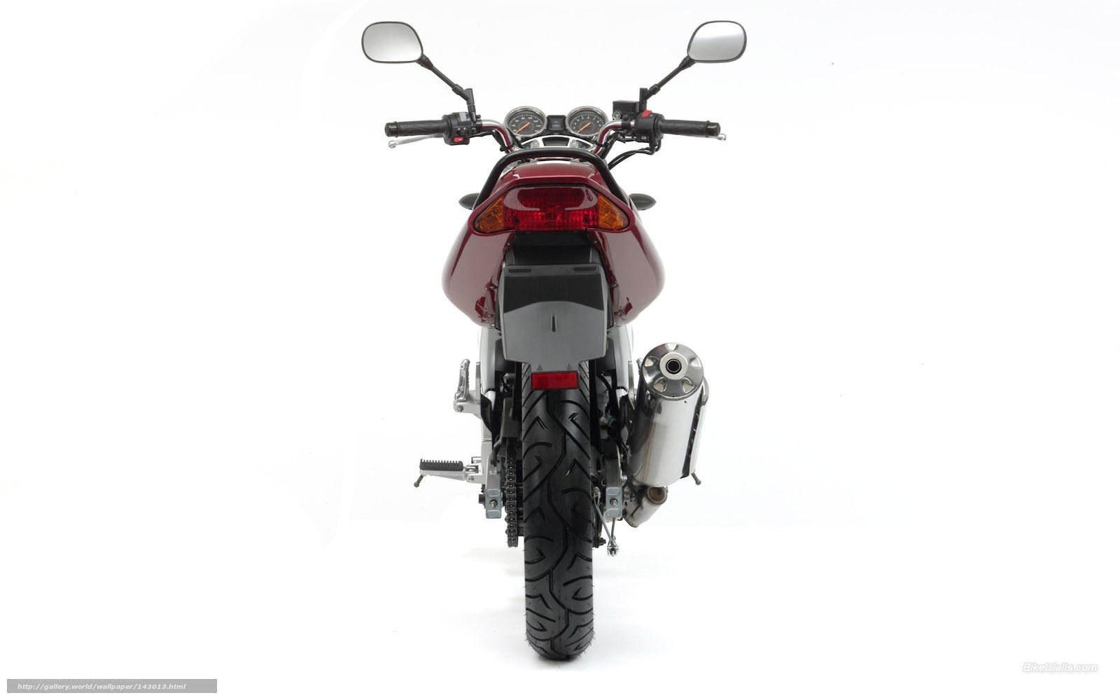 rear view of red motorcycle
