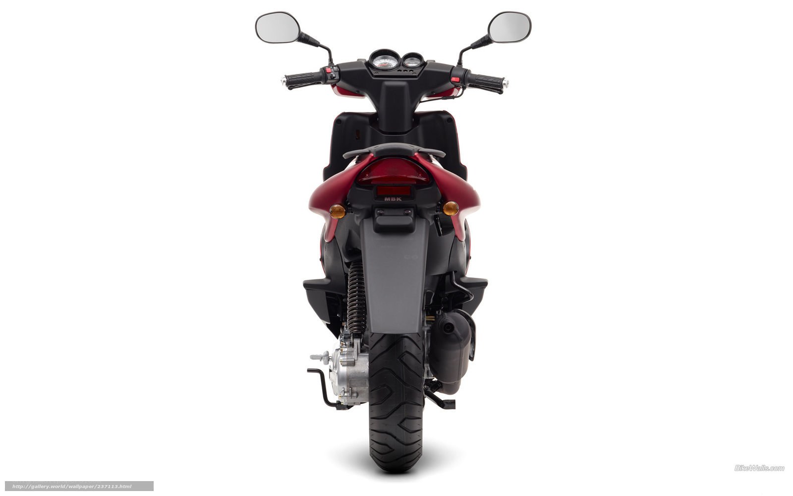 rear view of red scooter