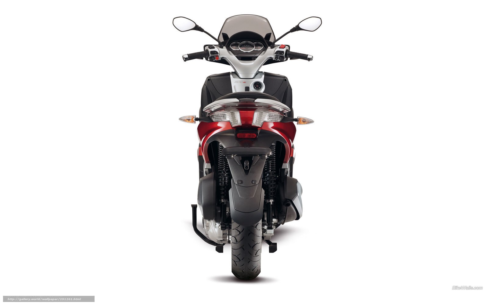 rear view of red scooter