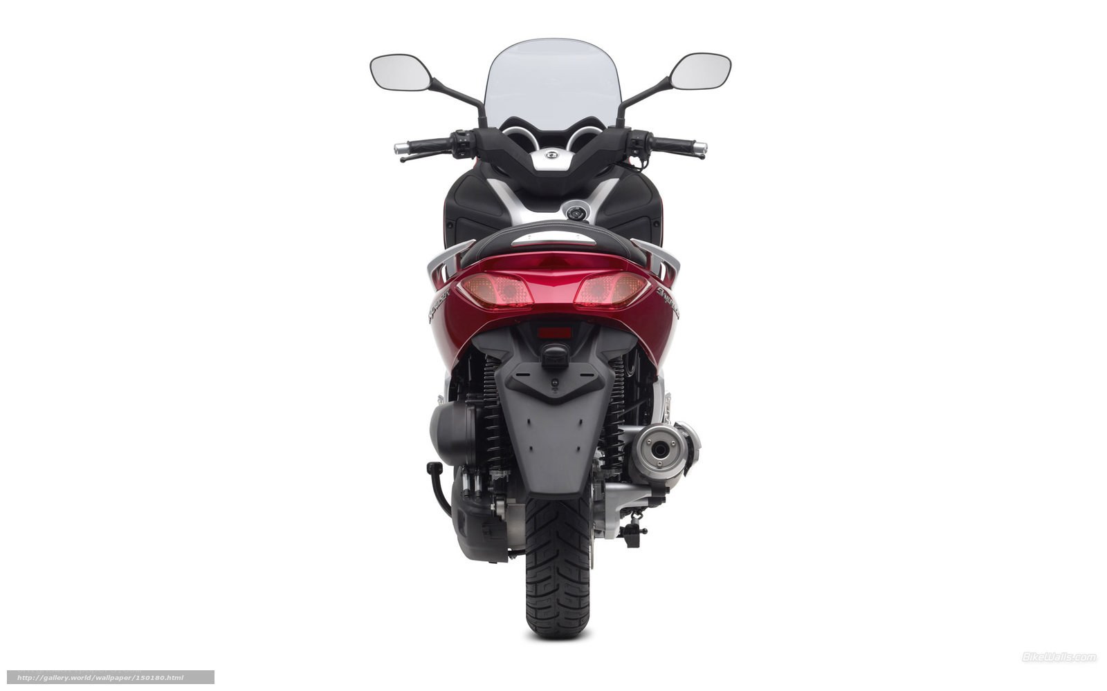 rear view of red scooter