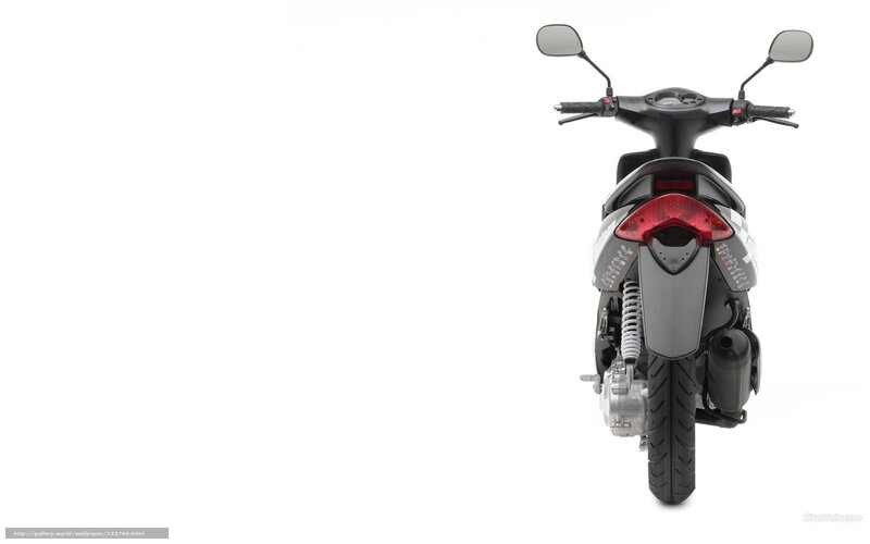 Rear View of Scooter — Black, Neutral, Photograph, Mirror, Taillight