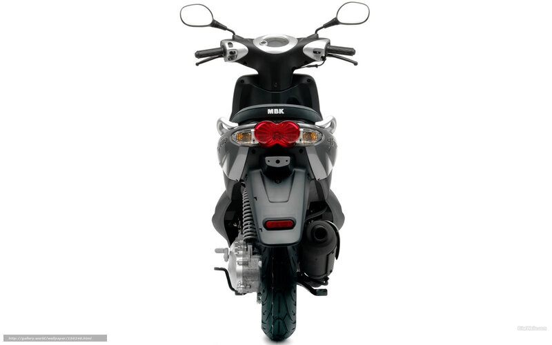 Rear View of Scooter — Black, Neutral