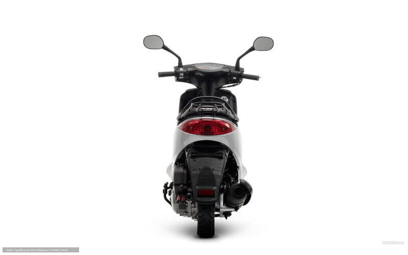Rear View of Scooter — White