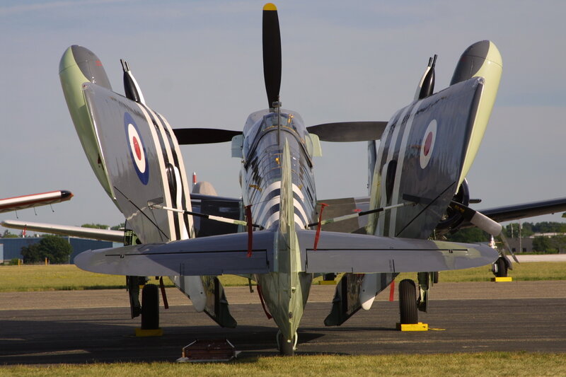 rear view of twin-engine aircraft