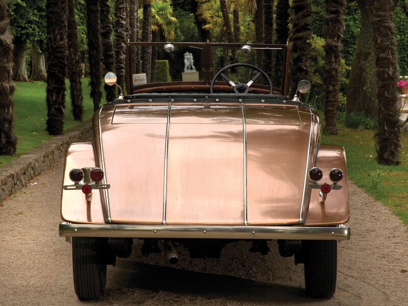 Rear view of vintage car