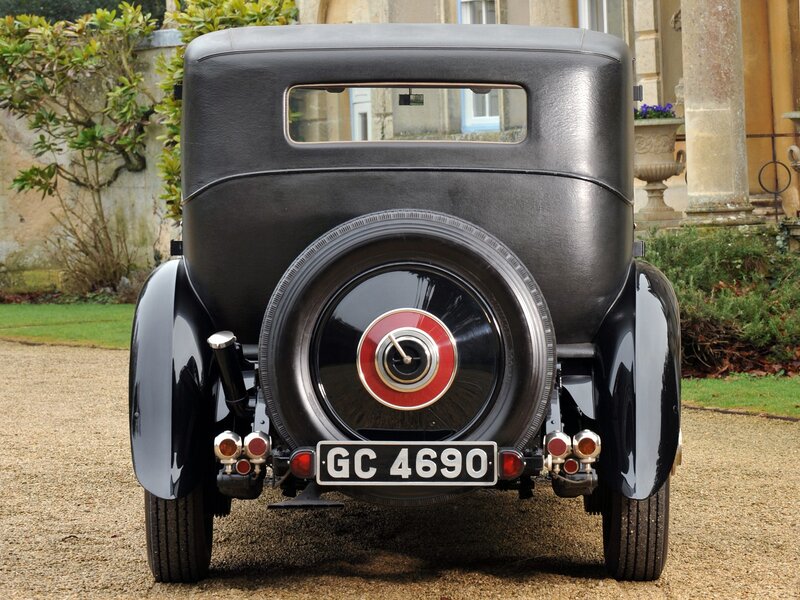 Rear view of vintage car