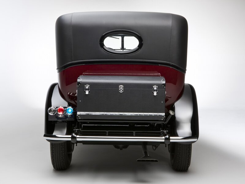 Rear view of vintage car