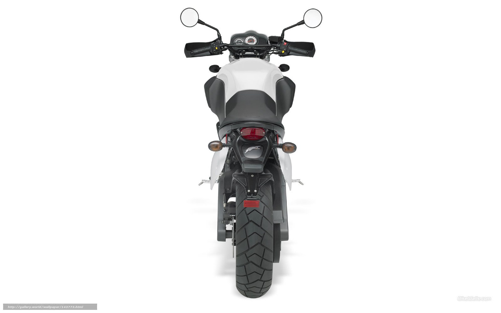 rear view of white motorcycle