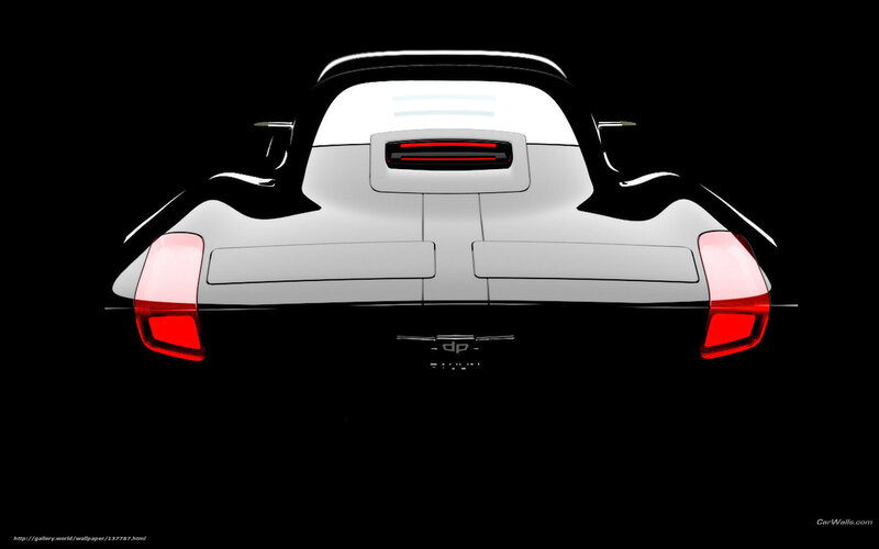 Rear View of White Sports Car — Dramatic