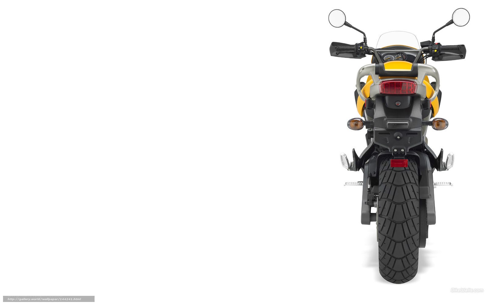 rear view of yellow motorcycle