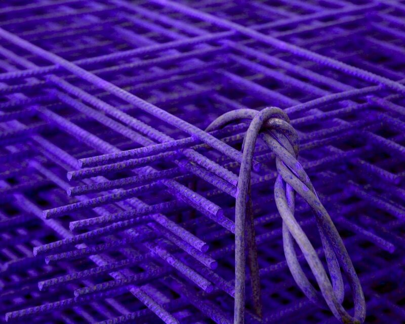 Rebar grid with twisted wire