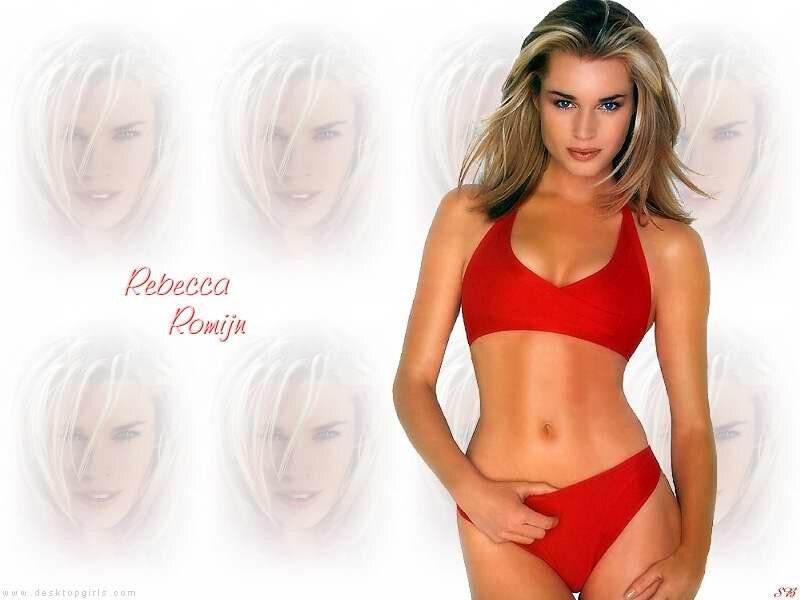 Rebecca Romijn in red bikini