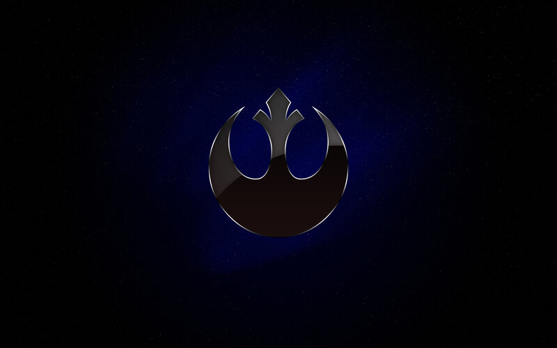 Rebel Alliance symbol in space