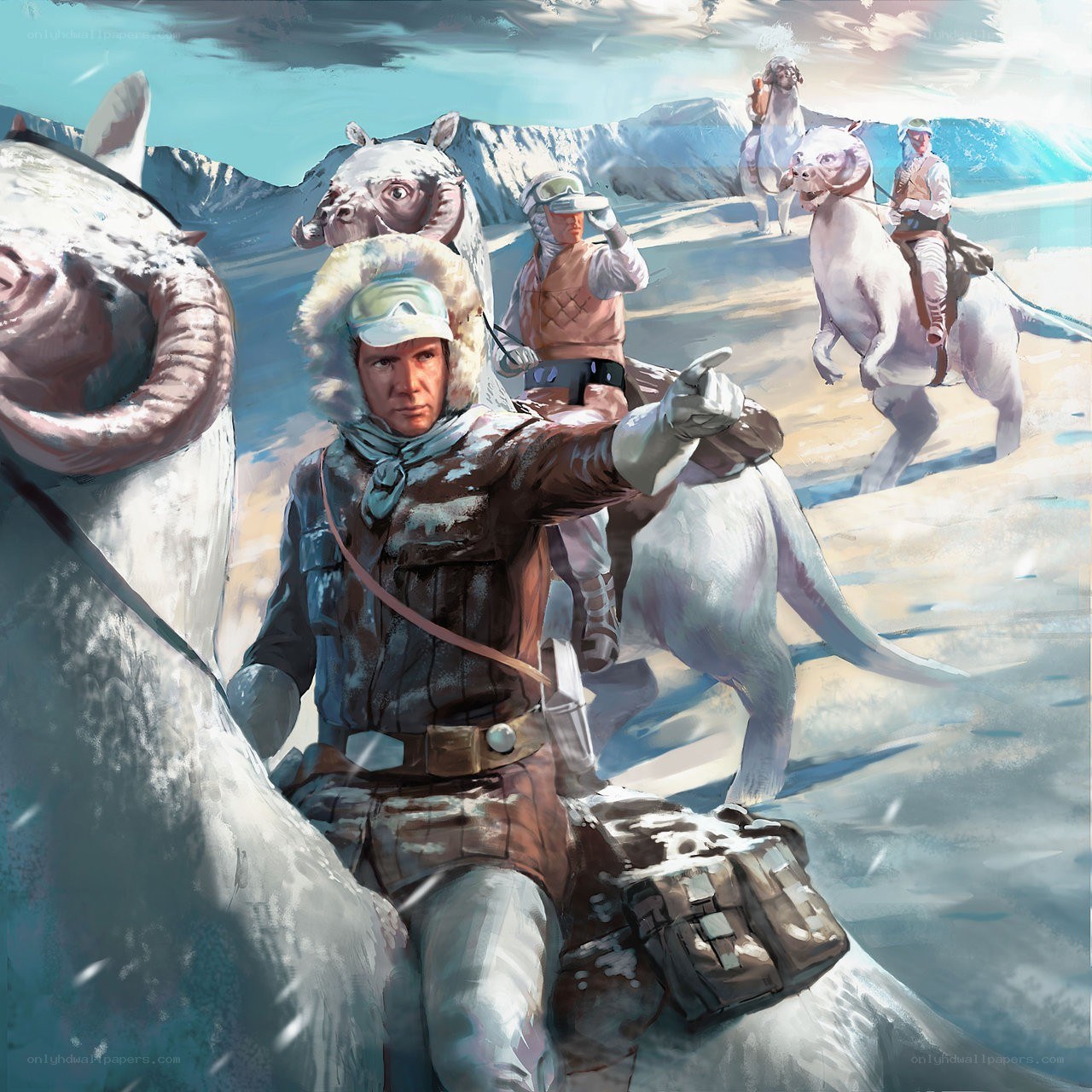 Rebels on tauntauns in snow