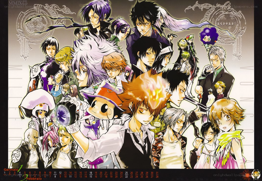 Reborn anime character collage