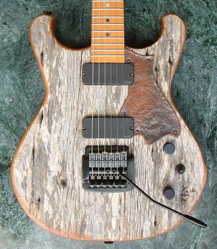 reclaimed wood electric guitar