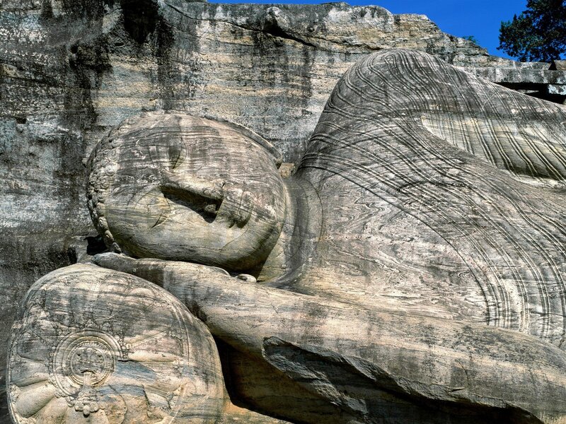 Reclining Buddha Statue — Gray