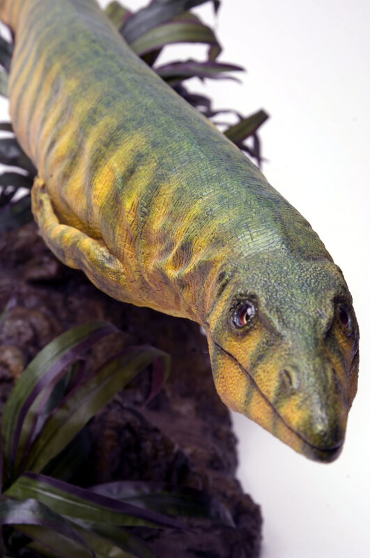 reconstructed prehistoric reptile