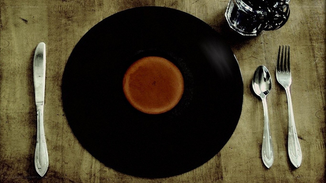 record as plate with food