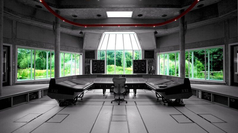Recording Studio Control Room — Gray, Serene, Afternoon