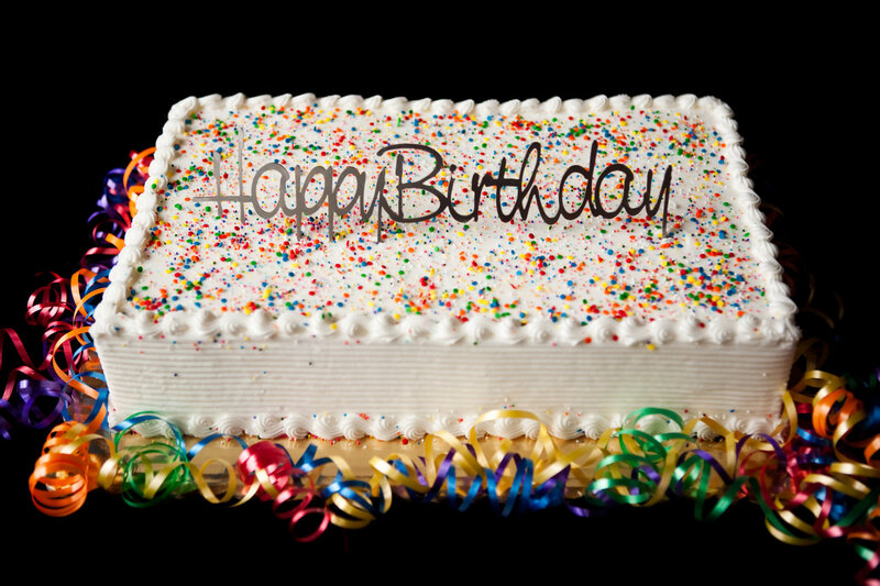 Rectangular Birthday Cake — White, Celebratory