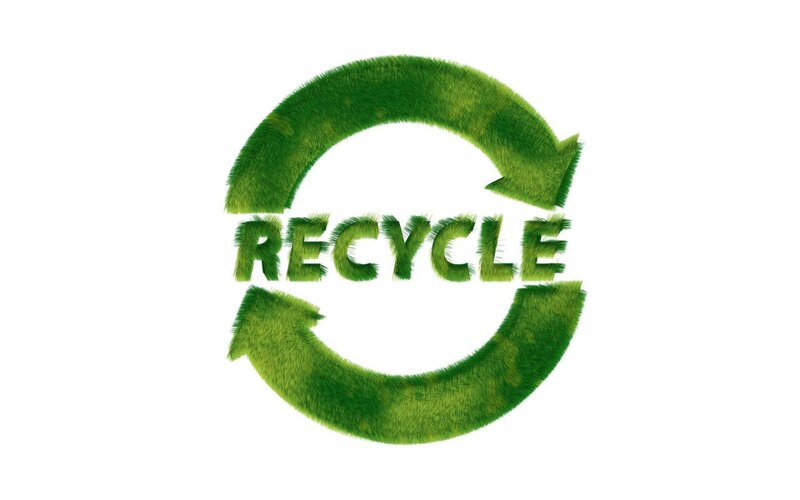 recycle symbol with grass texture