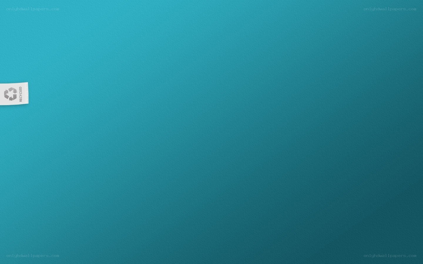 recycled label on blue background