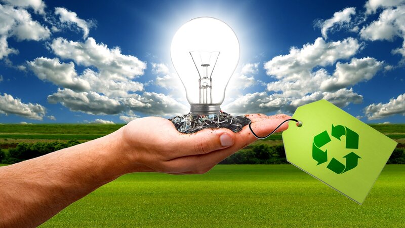 recycling light bulb concept