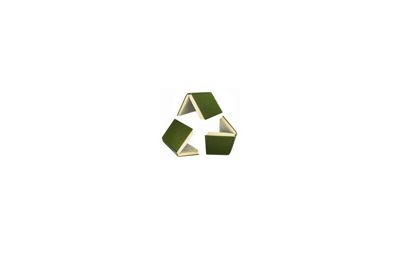 recycling symbol made of books