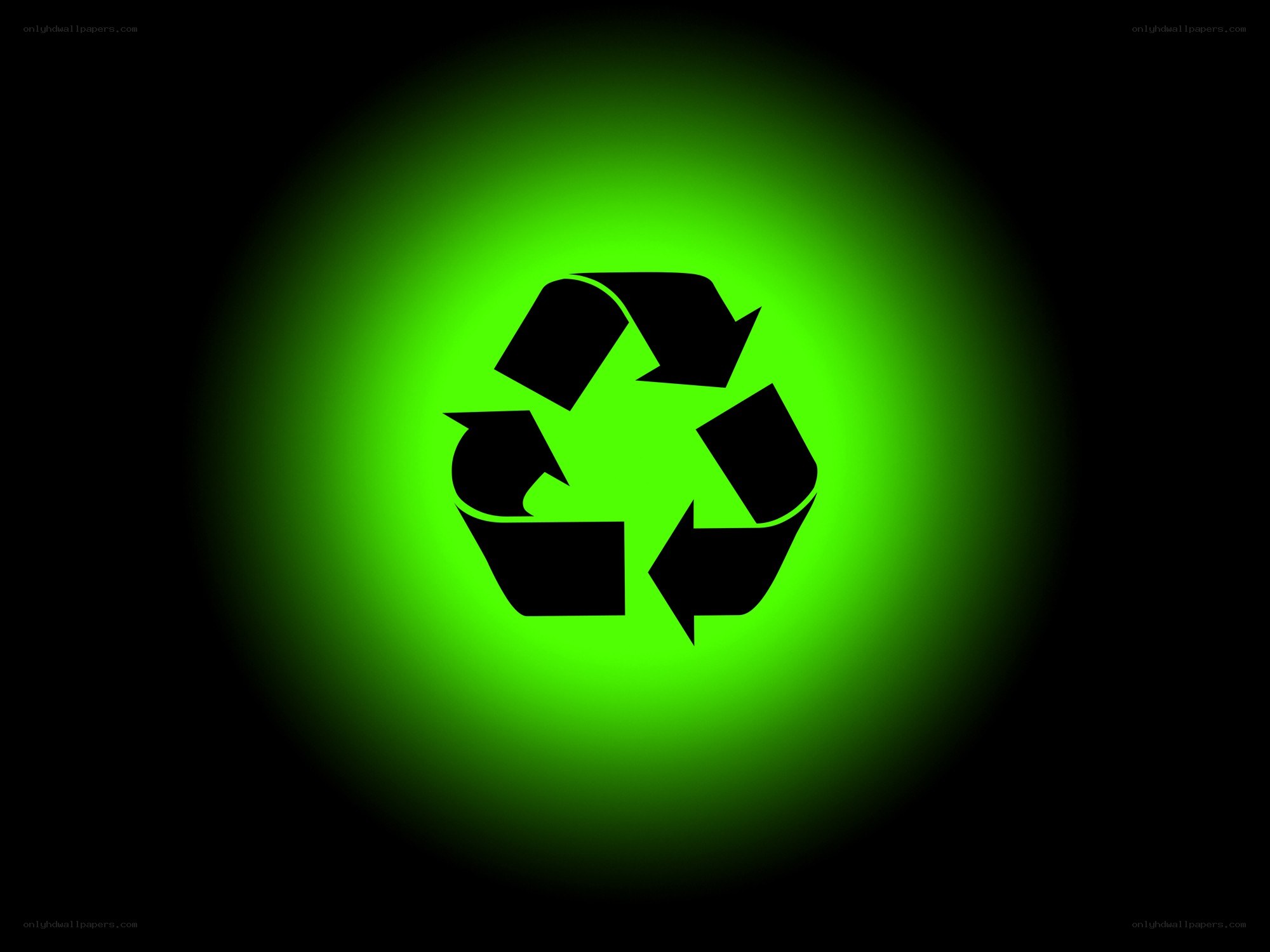 recycling symbol on green background