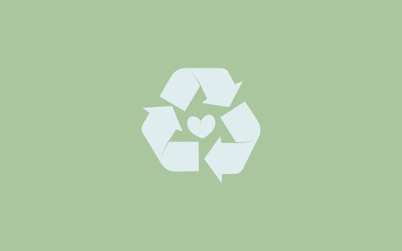 recycling symbol with heart