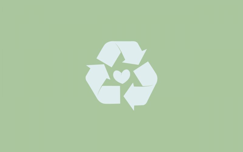 recycling symbol with heart