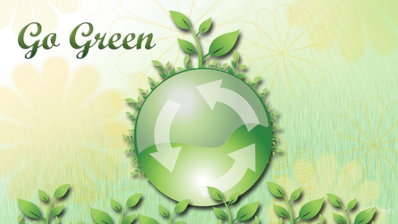 Recycling Symbol with Leaves
